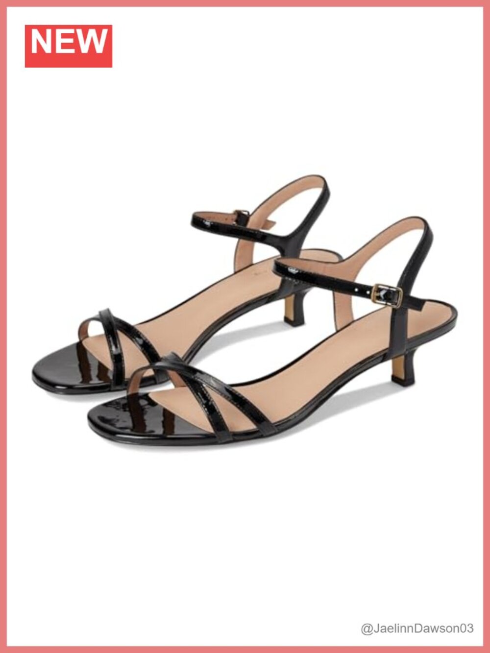 Cole Haan Leni Kitten Heel Strappy Slingback Sandals Women's 40mm Leather